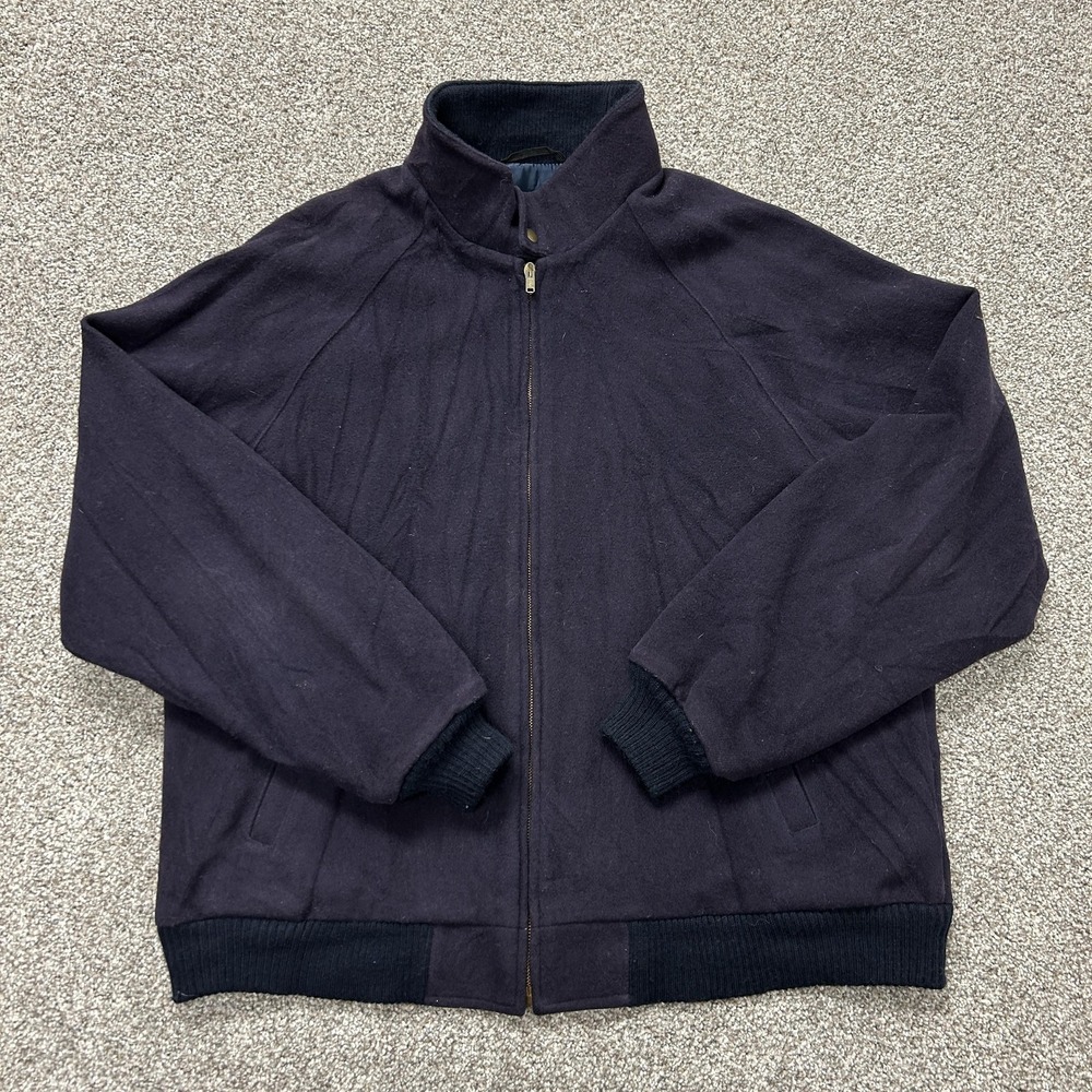 Vintage Pendleton Jacket Mens XL Blue Wool Bomber Full Zip Lined USA Workwear